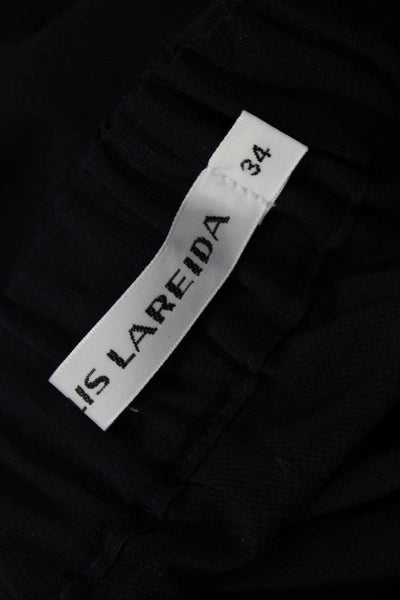 Lis Lareida Women Black Ankle Cropped Pants Polyester Size 34
