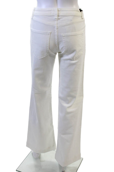 ASKKNY Womens White Mid Rise Jeans Button Fly 31 Inseam Size 24