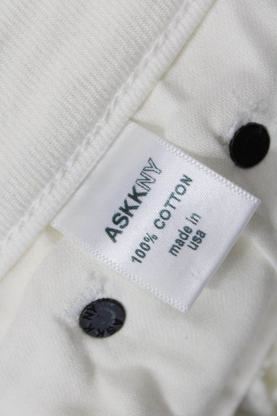 ASKKNY Womens White Mid Rise Jeans Button Fly 31 Inseam Size 24