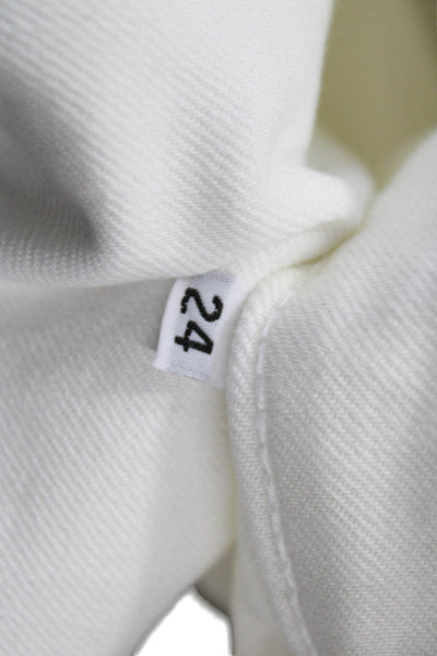 ASKKNY Womens White Mid Rise Jeans Button Fly 31 Inseam Size 24