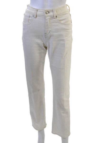 Madewell Womens Cropped Straight White Jeans Petites Size 23