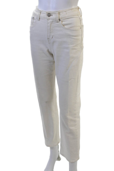 Madewell Womens Cropped Straight White Jeans Petites Size 23