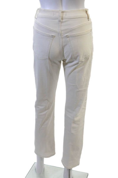 Madewell Womens Cropped Straight White Jeans Petites Size 23