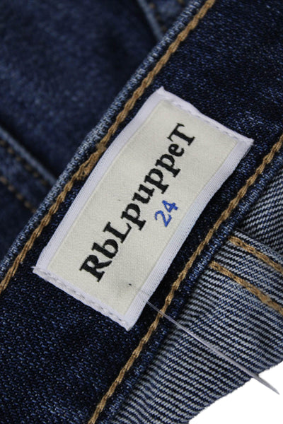 RBL Puppet Womens Bootcut Flared Dark Blue Mid Rise Jeans 31in Size 24