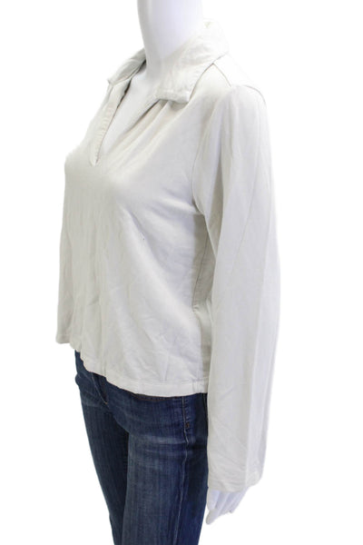 Z Supply Womens V-Neck Long Sleeve White Modal Blend Top Size S