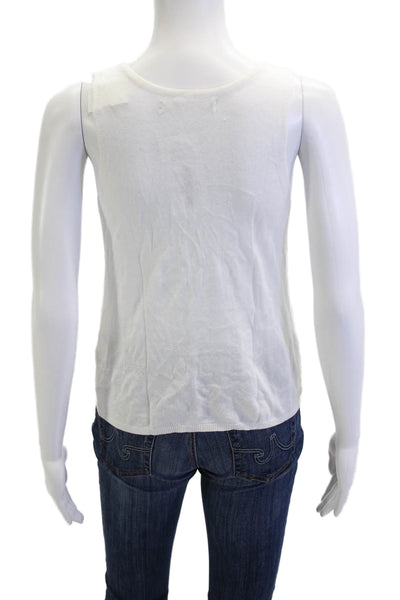 One Grey Day Women White V-Neck Button Camisole Cotton Viscose Size S