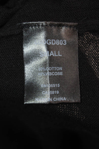 One Grey Day Women Black Basic Sleeveless Tank Cotton Viscose Button Size S