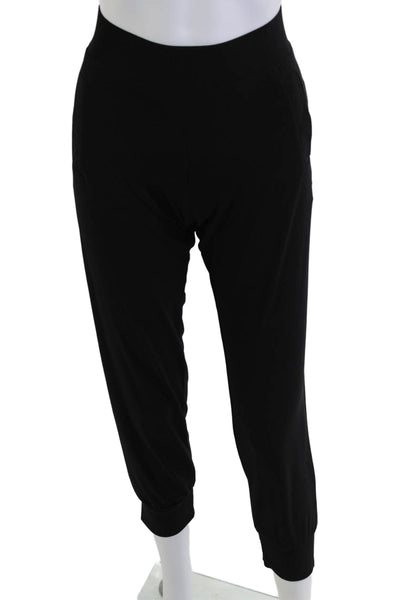 Norma Kamali Womens Black Jogger Pants Polyester Spandex Size S