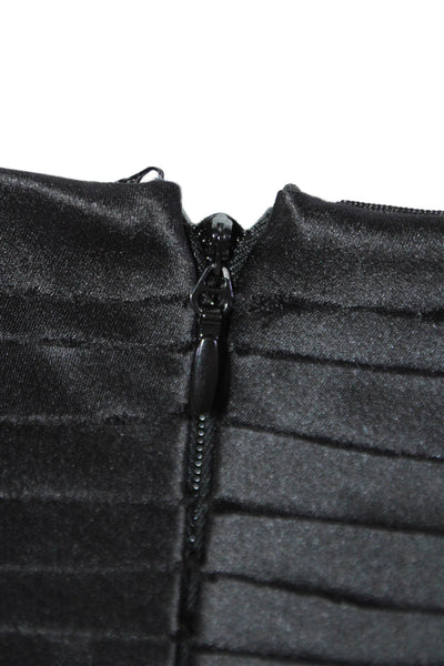 BCBG Max Azria Women Bodycon Knee Length Dress Black Zip Sleeveless Size 0