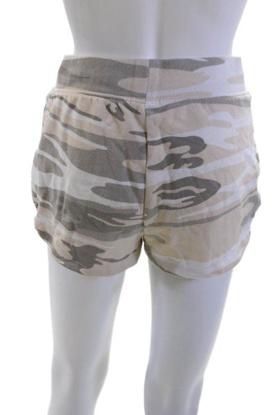 Z Supply Unisex Camo Sweat Shorts Beige Drawstring Size XS