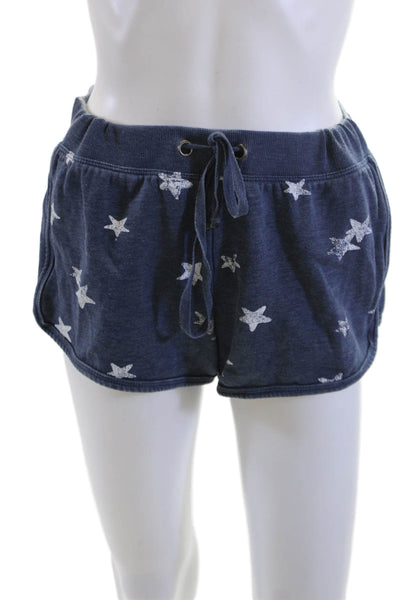 Z Supply Unisex Dark Blue Stars Graphic Sweat Shorts Drawstring Size S