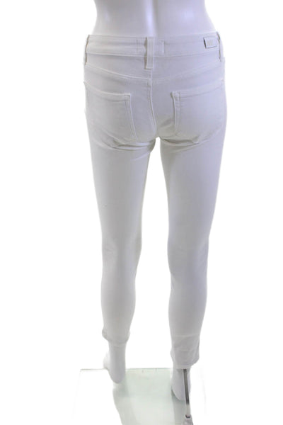 Paige Women Skinny Ankle Biker Jeans White Low Rise Size 25