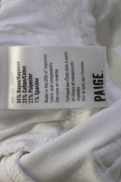 Paige Women Skinny Ankle Biker Jeans White Low Rise Size 25