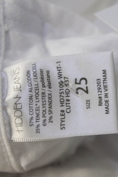 Hidden Women Ankle Skinny Jeans White High Rise Button Size 25
