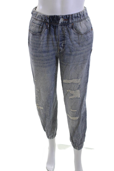 Blank NYC Women Ankle Cropped 90s Gray Cotton Blend Jeans Size XS
