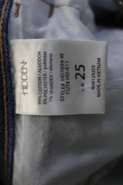 Hidden Women Ankle Skinny Jeans Dark Blue Button High Rise Size 25