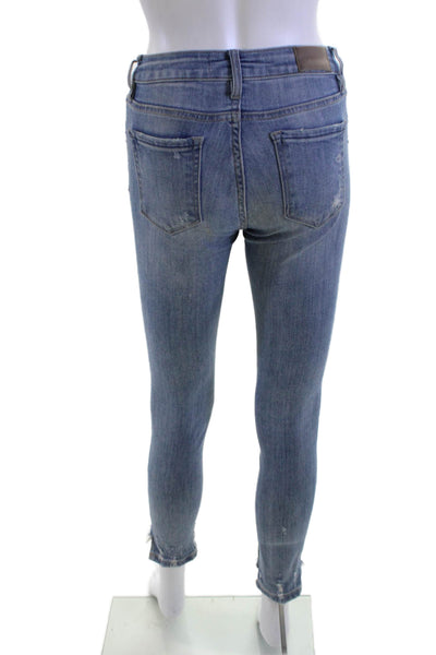 Hidden Womens Ankle Skinny Jeans Blue Mid Rise Button Size 25