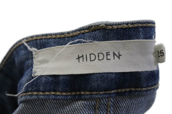 Hidden Womens Ankle Skinny Jeans Blue Mid Rise Button Size 25