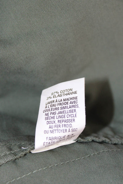 Nili Lotan Women Cargo Mini Skirt Green Cotton Elastane Size 2