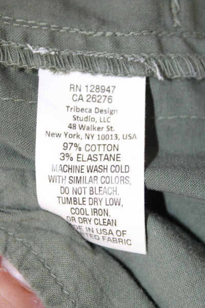 Nili Lotan Women Cargo Mini Skirt Green Cotton Elastane Size 2