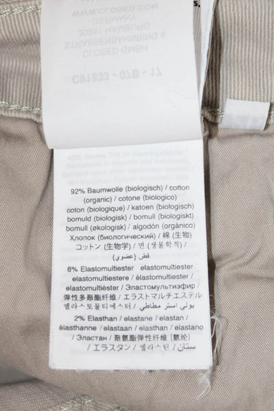 Closed Women Ankle Cropped Pants Beige Organic Cotton Army Size 26