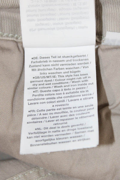 Closed Women Ankle Cropped Pants Beige Organic Cotton Army Size 26