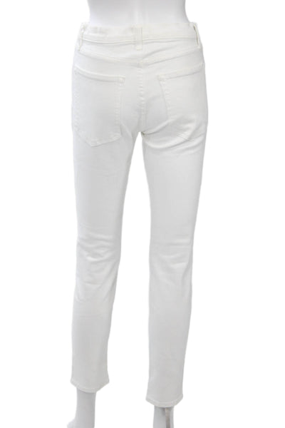 Nili Lotan Women Ankle Skinny Jeans White Mid-Rise Size 26