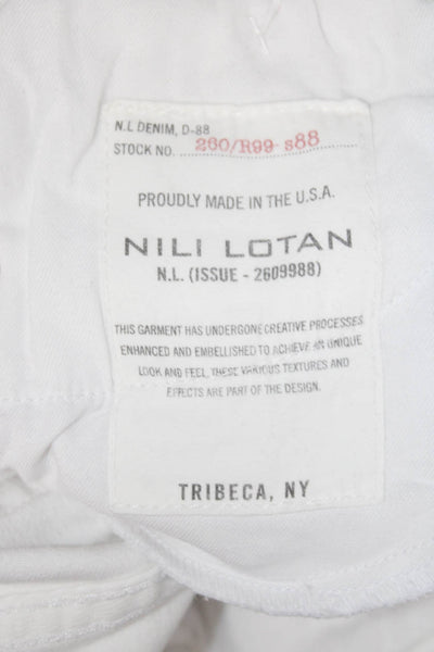 Nili Lotan Women Ankle Skinny Jeans White Mid-Rise Size 26