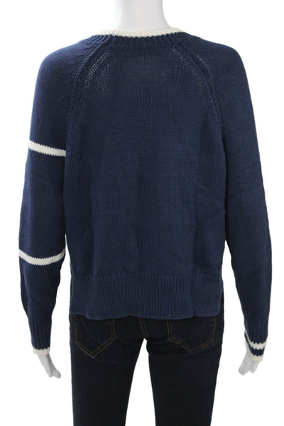 360 Sweater Womens Dark Blue Cotton Crew Neck Pullover Size XS