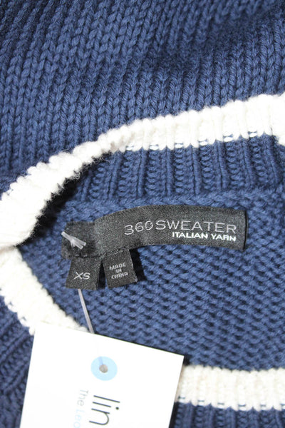 360 Sweater Womens Dark Blue Cotton Crew Neck Pullover Size XS
