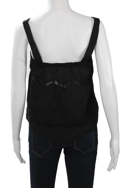 ALC Women Black Silk Square Neck Sleeveless Blouse Size 4