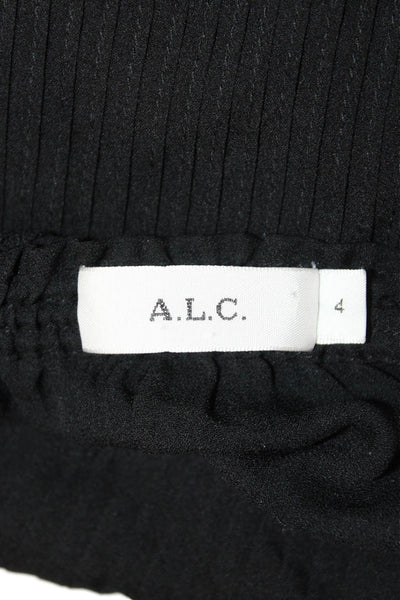 ALC Women Black Silk Square Neck Sleeveless Blouse Size 4