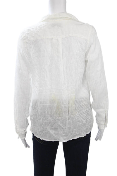 American Colors by Alex Lehr Womens White Cotton Collared Blouse Size XS