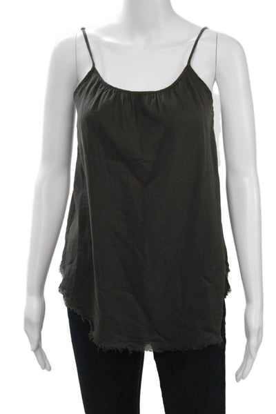 Birds of Paradis Women Camisole Sleeveless Dark Gray Cotton Size XS