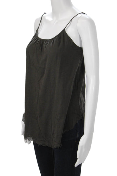 Birds of Paradis Women Camisole Sleeveless Dark Gray Cotton Size XS