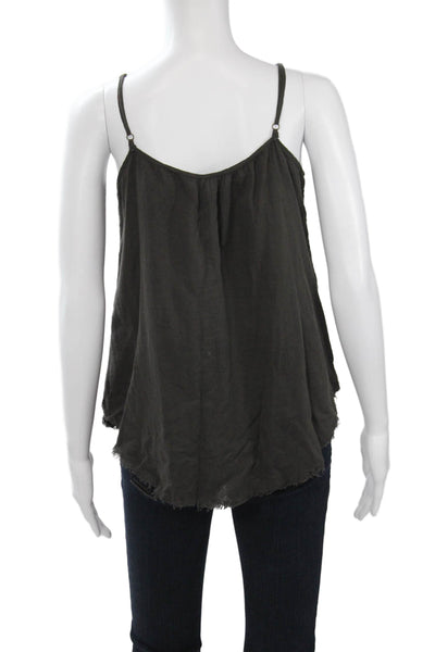 Birds of Paradis Women Camisole Sleeveless Dark Gray Cotton Size XS