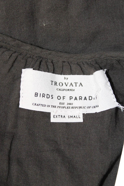 Birds of Paradis Women Camisole Sleeveless Dark Gray Cotton Size XS