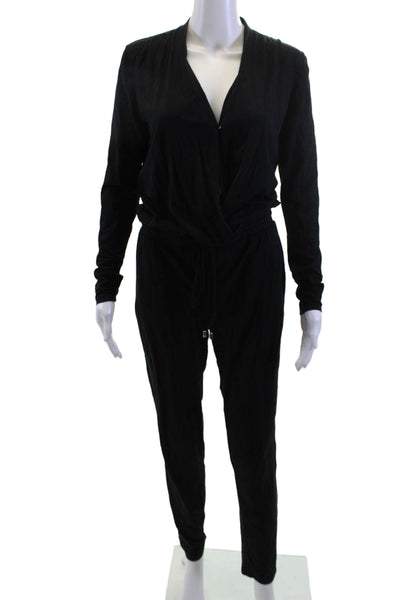 Bobi Los Angeles Women Black V-Neck Long Sleeve Jumpsuit Size XS