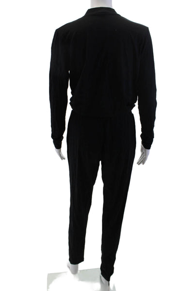 Bobi Los Angeles Women Black V-Neck Long Sleeve Jumpsuit Size XS