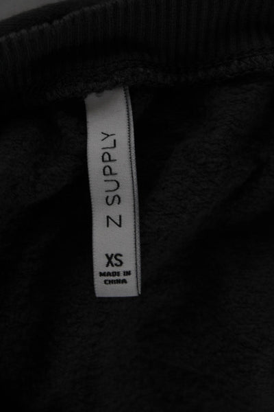 Z Supply Womens Pullover Sweatshirt Dark Gray Crew Neck Stars Size XS