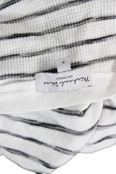 Michael Stars Unisex Striped Crewneck Pullover Sweater White Long Sleeve Size S