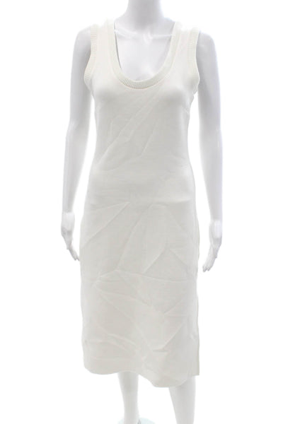 DH New York Womens Tank Sweater Dress White Square Neck Sleeveless Size S