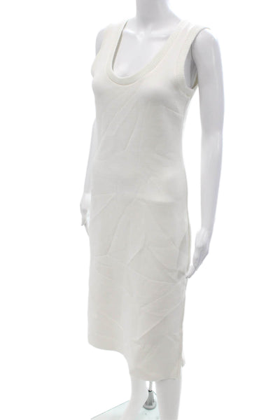 DH New York Womens Tank Sweater Dress White Square Neck Sleeveless Size S