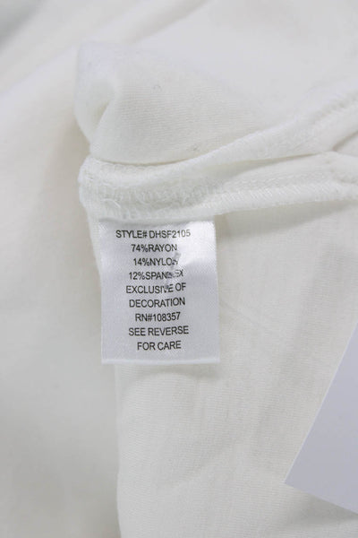 DH New York Womens Tank Sweater Dress White Square Neck Sleeveless Size S