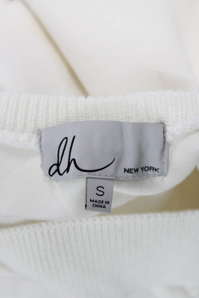 DH New York Womens Tank Sweater Dress White Square Neck Sleeveless Size S