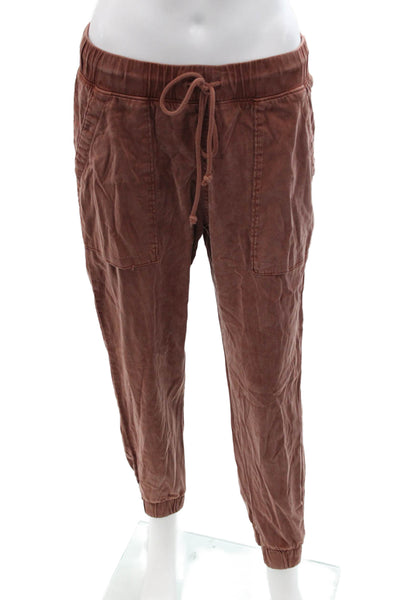 Bella Dahl Womens Cropped Jogger Pants Brown Tencel Cotton Size M