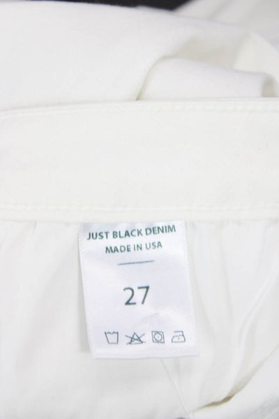 Just Black Women Ankle Skinny Jeans White Button Size 27