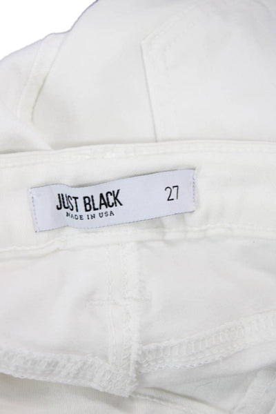 Just Black Women Ankle Skinny Jeans White Button Size 27
