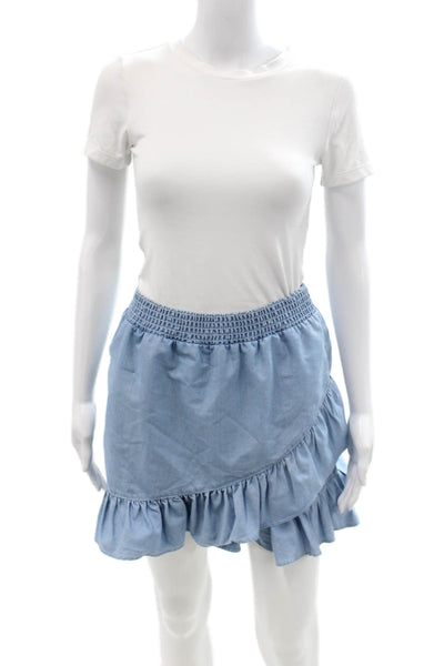 French Connection Womens Peasant Wrap Skirt Light Blue Size M