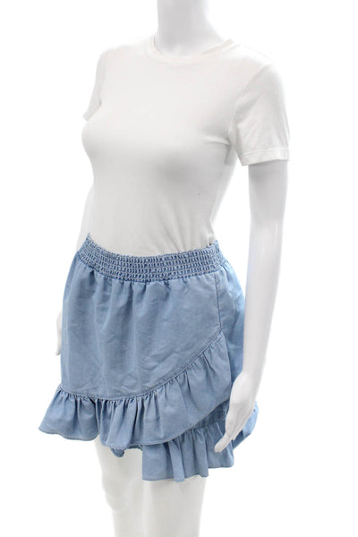 French Connection Womens Peasant Wrap Skirt Light Blue Size M